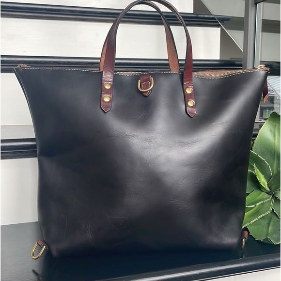Crayton & Crune Handbags - New black and brown leather messenger satchel tote handbag purse laptop custom